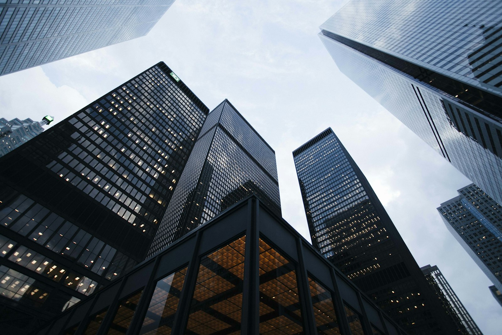 Business Front — modern commercial building facade with glass exposure and strong vertical lines